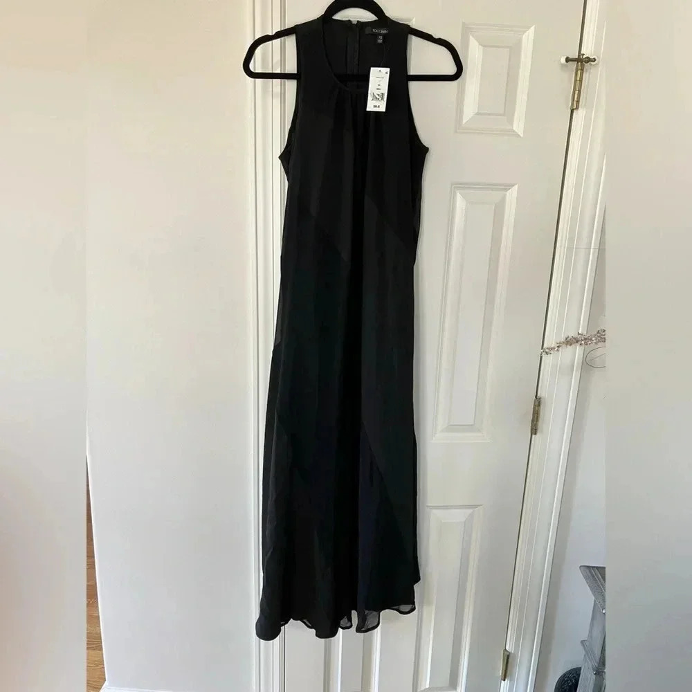NWT TOCCIN (NY) Sheer Stripe Georgette Midi Saks Contemporary Dress XS - Picture 4 of 7